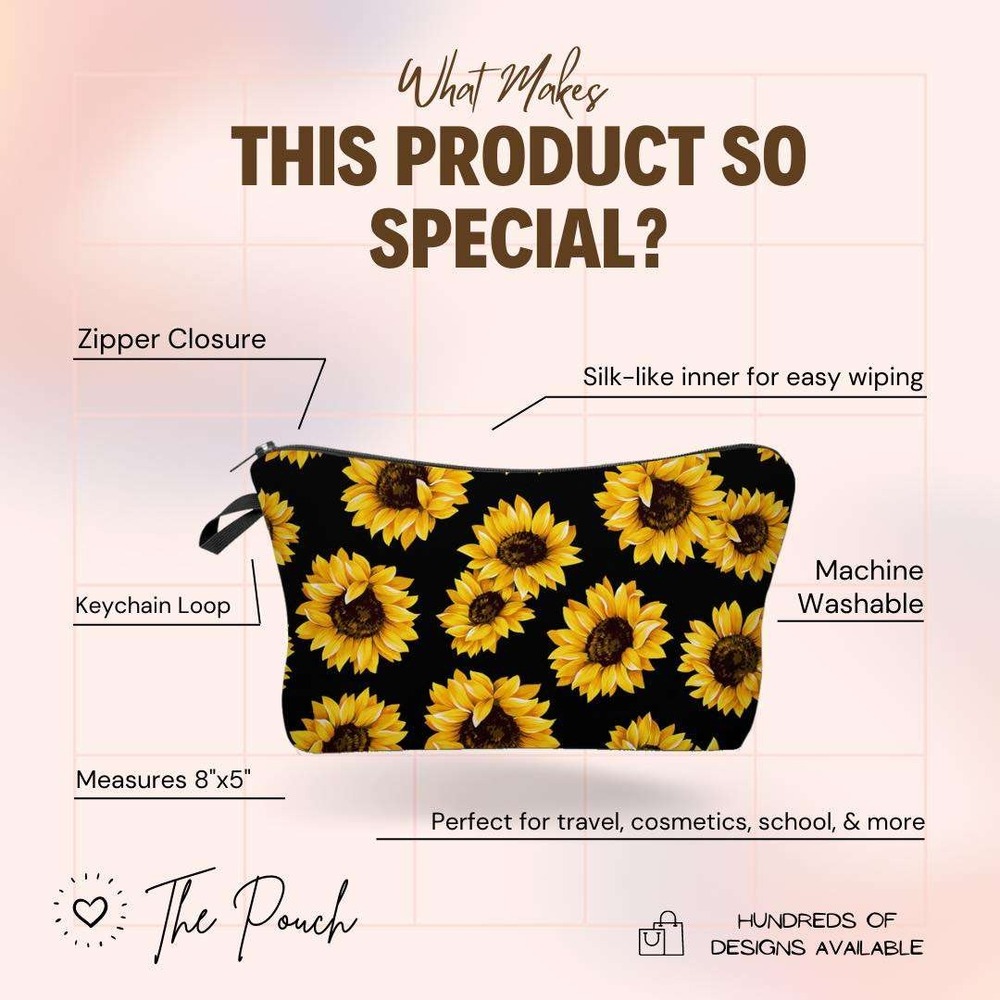 Unbranded Cosmetic Bag Women Small Purple New Dog Mom Floral Paw Print Pouch - Picture 2 of 2